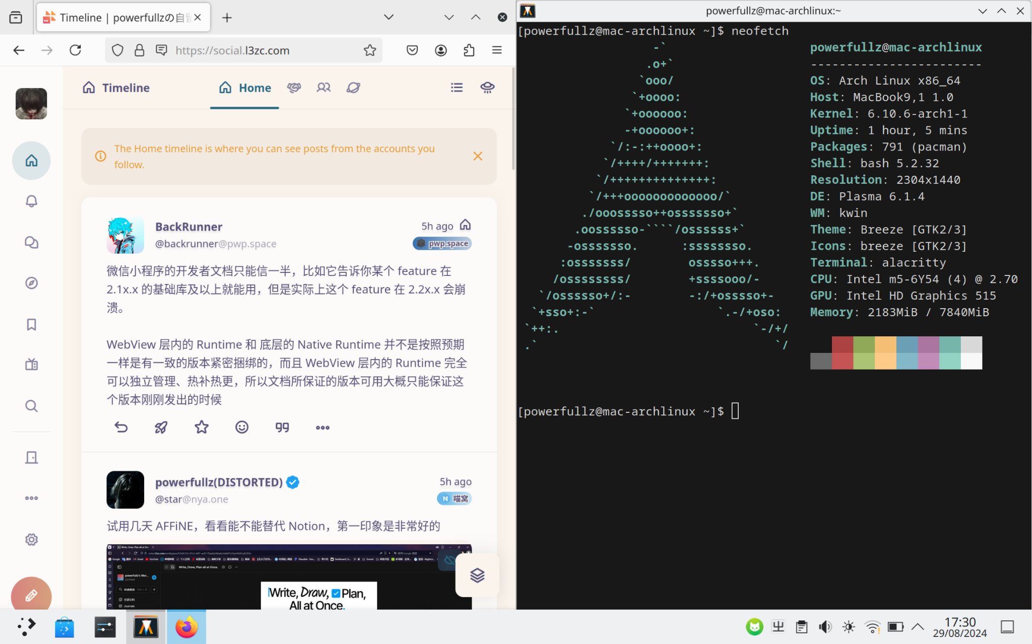 Arch Linux with KDE Plasma